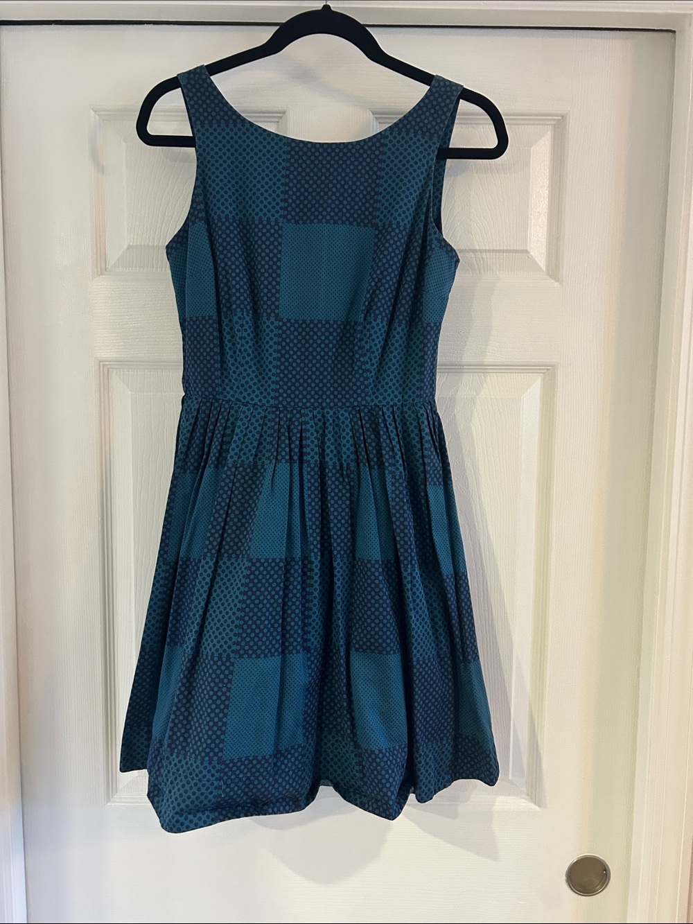 Teal Maison Jules size small 100% cotton Patterned Fit-and-Flare Dress